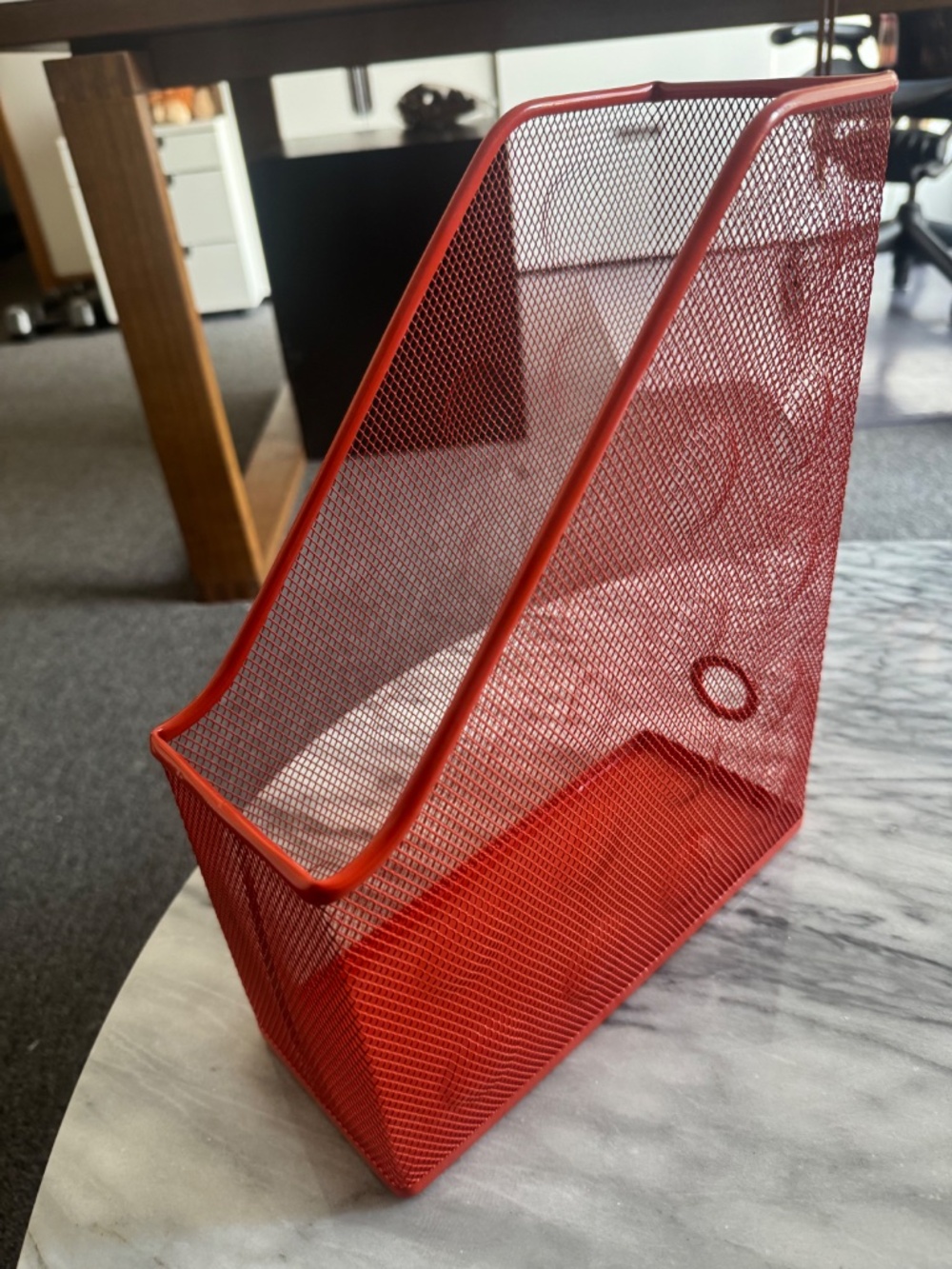 IKEA vintage orange dokument magazine holder